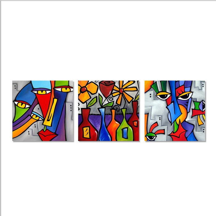 Wallity DRPRC02 Conjunto de 3 Pinturas Decorativas en Lienzo Multicolor Wallity DRPRC02 Conjunto de 3 Pinturas Decorativas en Lienzo Multicolor